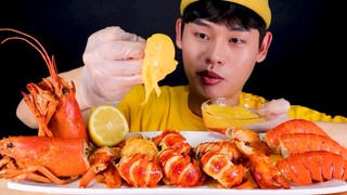 Mukbang một đĩa tôm hùm to chấm sốt phô mai #mukbang #mukbangASMR