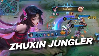 SAVAGE PAKE MAGE JUNGLER?! SOLUSI CEWE KEPAKSA JUNGLE SIH🤣 | HIGHLIGHT ZHUXIN