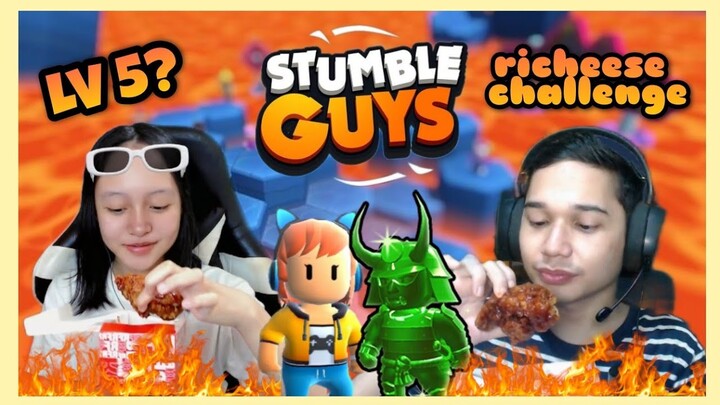 DOUBLE FACECAM !! Setiap Kalah Harus Makan Richeese Lv 5 ?? @Rashif Mutaz🍗🔥|| Stumble Guys