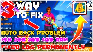 Free Fire 1GB RAM Lag Fix 1.47.6 Auto Back Solve | Fix Free Fire Late Lobby & Black Screen 1GB RAM