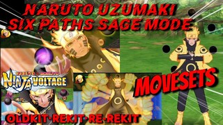 NARUTO UZUMAKI (SIX PATHS SAGE MODE) MOVESETS • OLDKIT • REKIT • RE-REKIT • NxB NINJA VOLTAGE