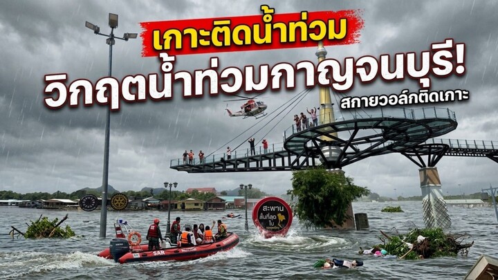 เกาะติด#น้ำท่วม#สกายวอร์ค#กาญจนบุรี