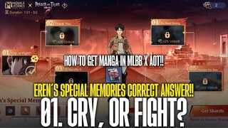 Eren's Special Memories: 01/Cry, or Fight? - Correct Answer!! MLBB x AOT Event Collaboration