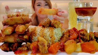 NAGMAMANTIKANG PORK MECHADO SA SODA / CRISPY LUMPIANG GULAY MUKBANG /MUKBANG PHILIPPINES