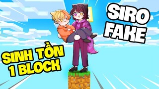 Noob Ruby Và SIRO FAKE Thử Thách " SINH TỒN 1 BLOCK " Cực Bất Ổn Trong Minecraft !