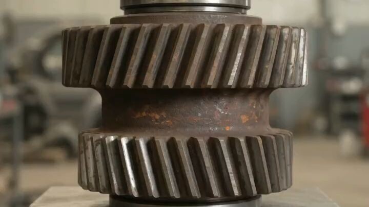 This Massive Truck Gear Gets Completely Flattened 🔥 #MetalCrushing #HydraulicPress