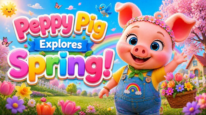 Peppy Pig Explores Spring! | Spring Song for Kids | Learn About Spring Season | MijoZone