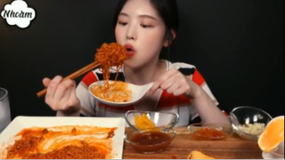 Mì Shin xào và thịt heo chiên xù phô mai phần 6 #mukbang