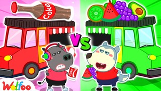 Yummy Rainbow Juice - Wolfoo Learns Healthy Food Choices With the Drink Truck @wolfoofamilyofficial