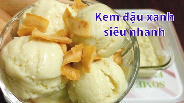 Cách làm KEM ĐẬU XANH siêu nhanh với 3 nguyên liệu - Kem mềm xốp  | Tra My Cooking