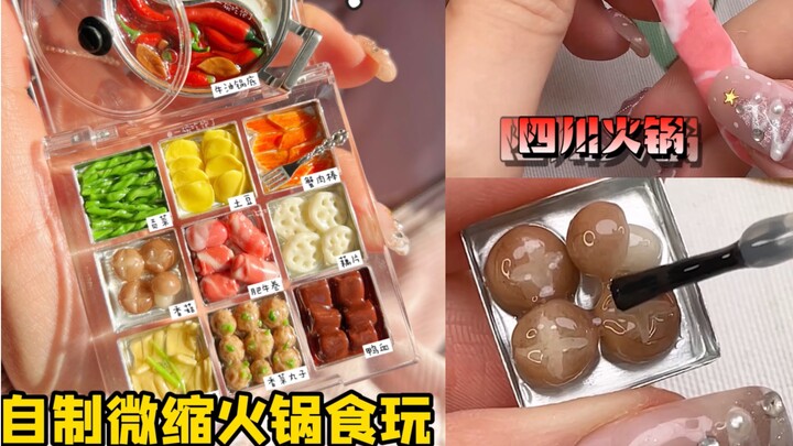 Challenge: DIY miniature hot pot snack toys packed into an eyeshadow palette