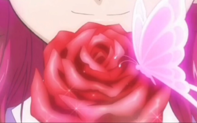 [Flower God Flora] Drive to a red rose, a pink butterfly