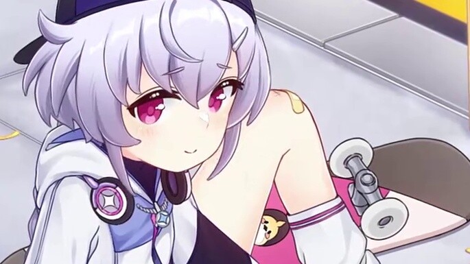 [Link Qiqi dynamic wallpaper] Skateboarding is so difficult~