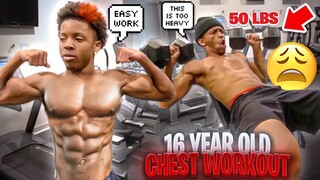 Attempting My Lil Brother's Intense Chest Routine 😩 *I struggled*