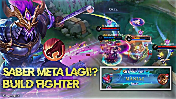 SABER JUNGLER BUILD FIGHTER, BERASA JADI TANK TAPI TETEP SAKIT‼️