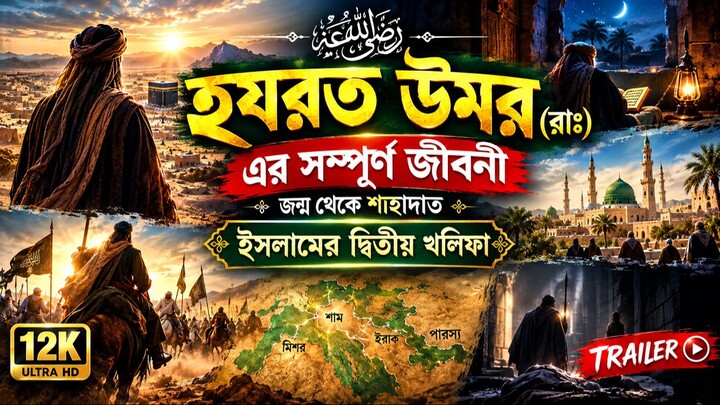 হযরত উমর (রাঃ)-এর সম্পূর্ণ জীবনী  জন্ম থেকে শাহাদাত  ইসলামের দ্বিতীয় খলিফা trailer 2026