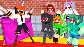 Monster School : Chainsaw Man Love Curse Challenge - Minecraft Animation