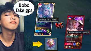 Orochimaru vs Top Philippines Alice | Porke Fake Gps Lang Badge Ko Mumorahin Niyo Na Ako! | mlbb