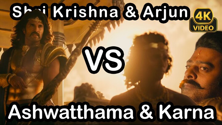 Shri Krishna & Arjun VS Ashwatthama & Karna __ Amitabh Bachchan, Prabhas, Vijay