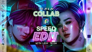 WATCH ME EDIT | ibisPaintX Collab Speed Edit w/ @LevyTrish  (Ft. BTS Jimin & Jungkook)