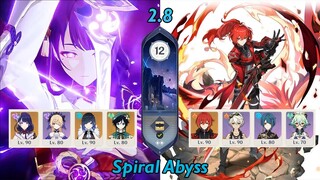 Raiden Taser & Diluc Vaporize (OG Team) | New Spiral Abyss 2.8 | Full Stars - Genshin Impact