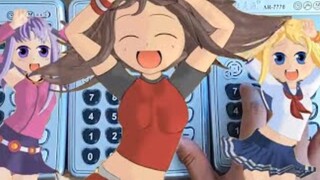 Play the waist dance "Caramelldansen" with 3 calculators
