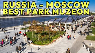 4K. THE BEST PARK IN RUSSIA! MOSCOW - MUZEON. WALK AROUND CENTRAL PARK. UHD