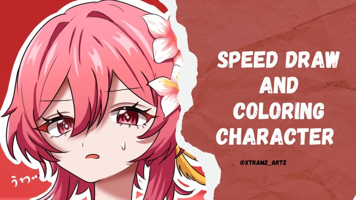 speed draw and coloring character dari pinterest