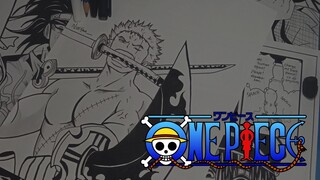 Roronoa Zoro - One Piece Black and White Art (SPEED DRAWING)