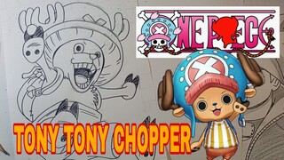 menggambar karakter dari anime ONE PIECE,TONY TONY CHOPPER