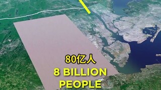 If you put all 8 billion people on Earth together... they only take up this small area?