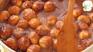 Trứng cút coca + Bắp cải nộm chua ngọt ❤️