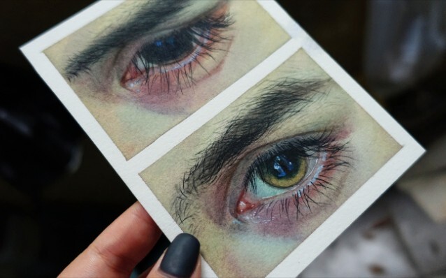 Watercolor eye fishing process sharing and pseudo-thousand fans benefits