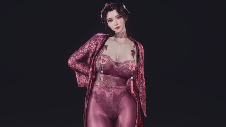 Qing Miao Ning red lace lingerie