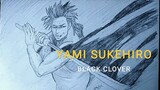 Menggambar Karakter Yami Sukehiro Anime Black Clover