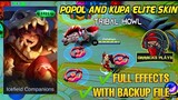 POPOL AND KUPA ELITE SKIN - TRIBAL HOWL SCRIPT, With Backup file, Full Effects, All Patch || MLBB