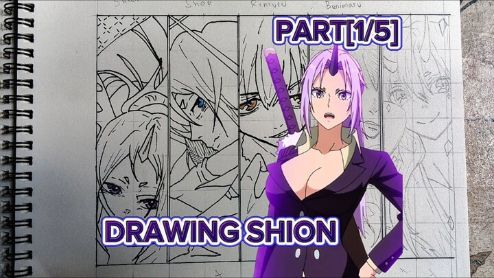 drawing shion dari anime Tensei Shitara Slime Datta Ken PART[1/5] BNW