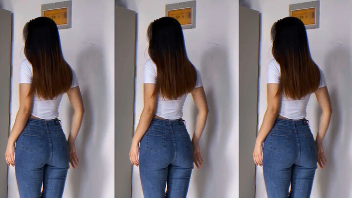Peringatan nuklir di depan, lihatlah tubuh yang sempurna dalam celana jeans ketat. TOP10 Nomor 41
