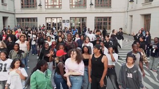 The largest KPOP flash mob in Paris history! 100 people danced to KATSEYE's "Gnarly"
