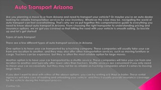 Auto Transport Arizona