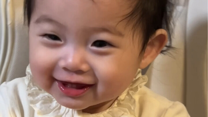 Either eating or chomping—little mouth never stops.