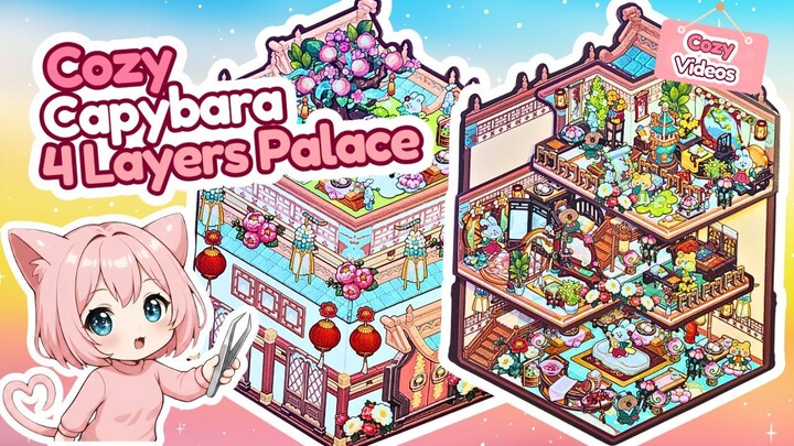 Cozy Capybara 4 Layers Ancient Palace 🏯 3D Sticker Scenes DIY