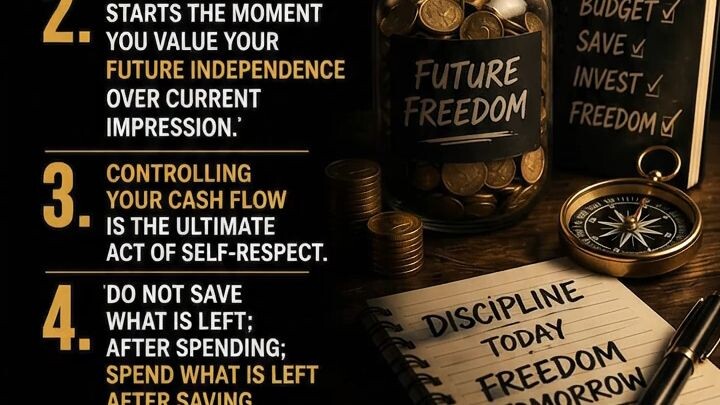 "Do not save what is left after spending, spend what is left after saving."#financialfreedom