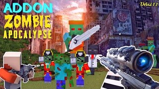 Addon Zombie Apocalipse Mcpe Paling Keren - Ada Gergaji & Senjata 3D