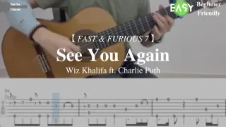 See You Again - Wiz Khalifa ft. Charlie Puth | Free Guitar TAB (Full + Easy) | Learn in 5 minutes
