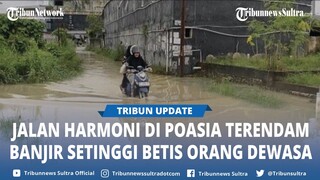 Potret Jalan Harmoni di Poasia Kendari Sulawesi Tenggara Terendam Banjir Setinggi Betis Orang Dewasa