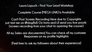 Laura Lopuch Course Find Your Lead Workshop download
