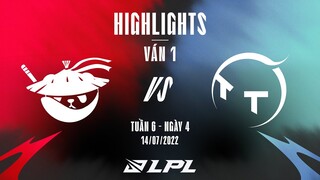AL vs TT | Highlights - Game 1 | Tuần 6 Ngày 4 | LPL Mùa Hè 2022