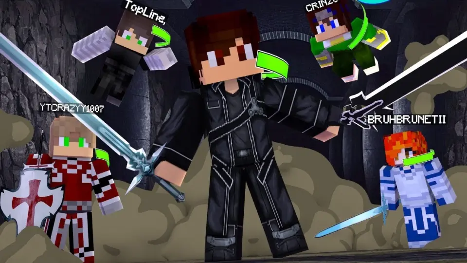 Survivor Vs 4 Cacadores No Mundo De Sword Art Online 𝗗𝗘 Minecraft Pocket Edition Bilibili