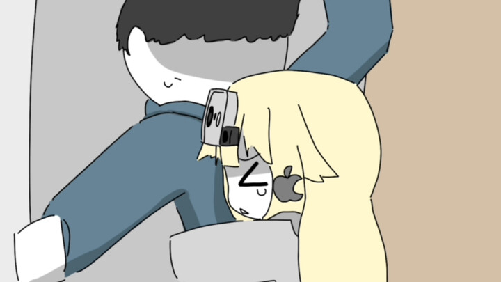 The old iPad that was about to be sold suddenly turned into a beautiful girl kneeling down and beggi
